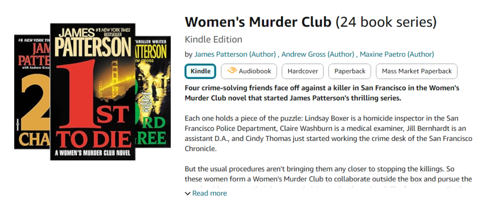 WOMEN'S MURDER CLUB (24 BOOK SERIES)