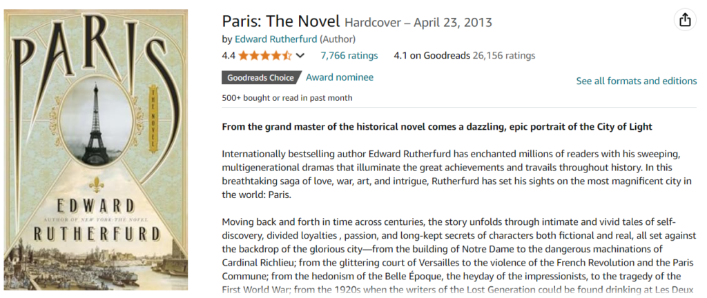 Paris: The Novel by Edward Rutherfurd