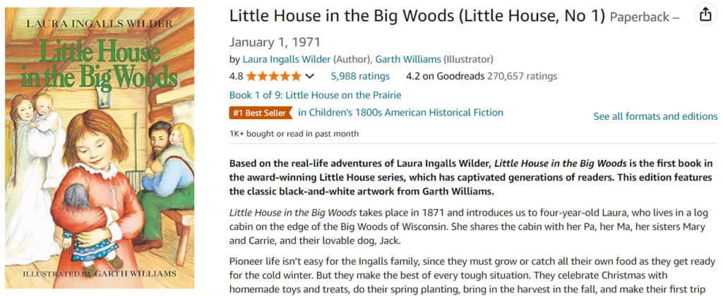 Little House in the Big Woods (Little House, No 1) - Buy on Amazon