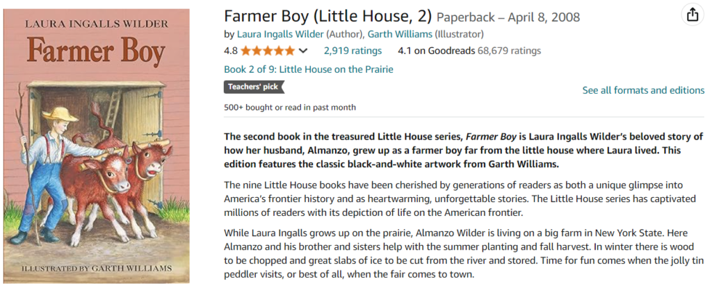 Farmer Boy (Little House, 2) - Buy on Amazon