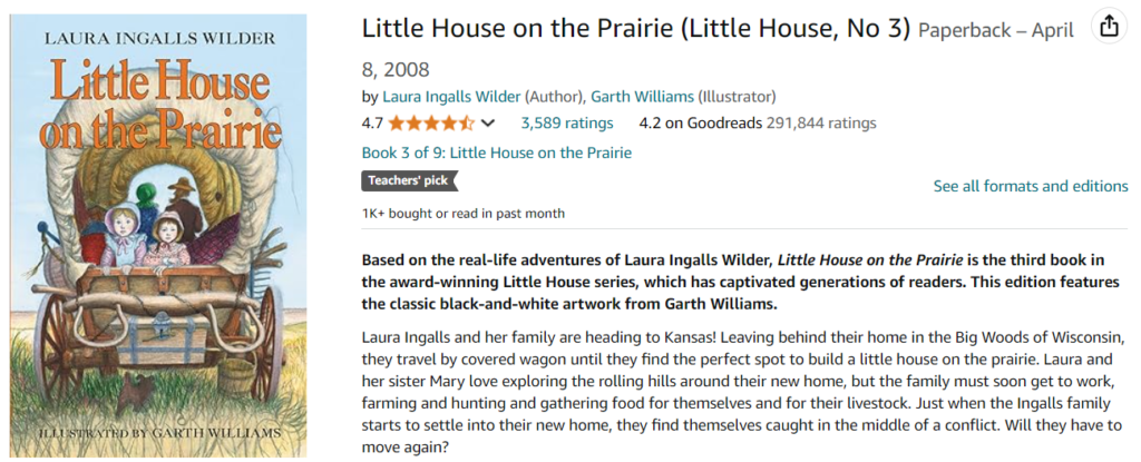 Little House on the Prairie (Little House, No 3) - Buy on Amazon