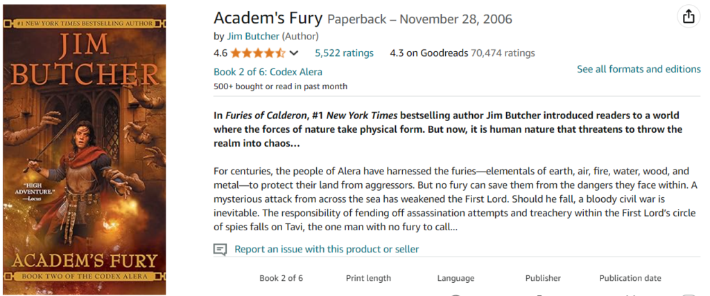 2. Academ's Fury - Buy on Amazon